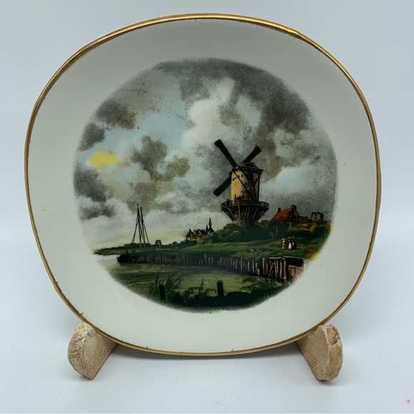 “The Windmill at Wiyk bij Duurstede” by Dutch Jacob van Raisdael c.1670 on plate - Picture 2 of 8